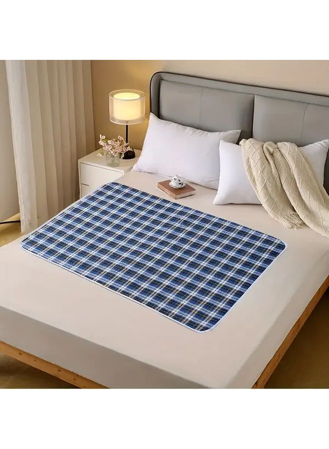 Red White Grid Washable Reusable Anti Leakage Diaper Pad 35x45cm - Image 2